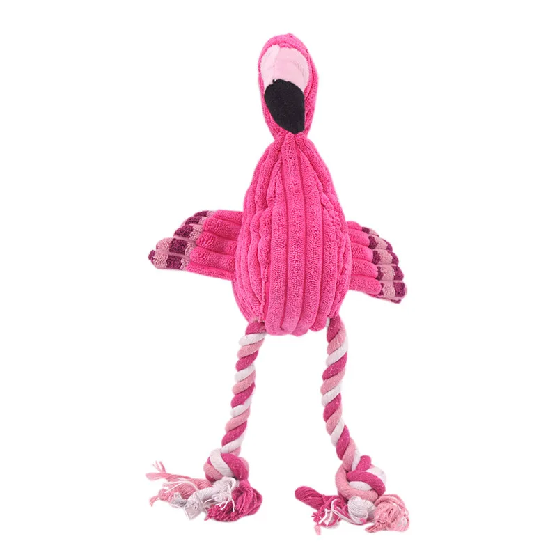 Pet Dogs Squeak Toy New Popular Flamingo Plush Bite Resistant Toys  Pets Interactive Toys Suitable For Small  Large Dogs