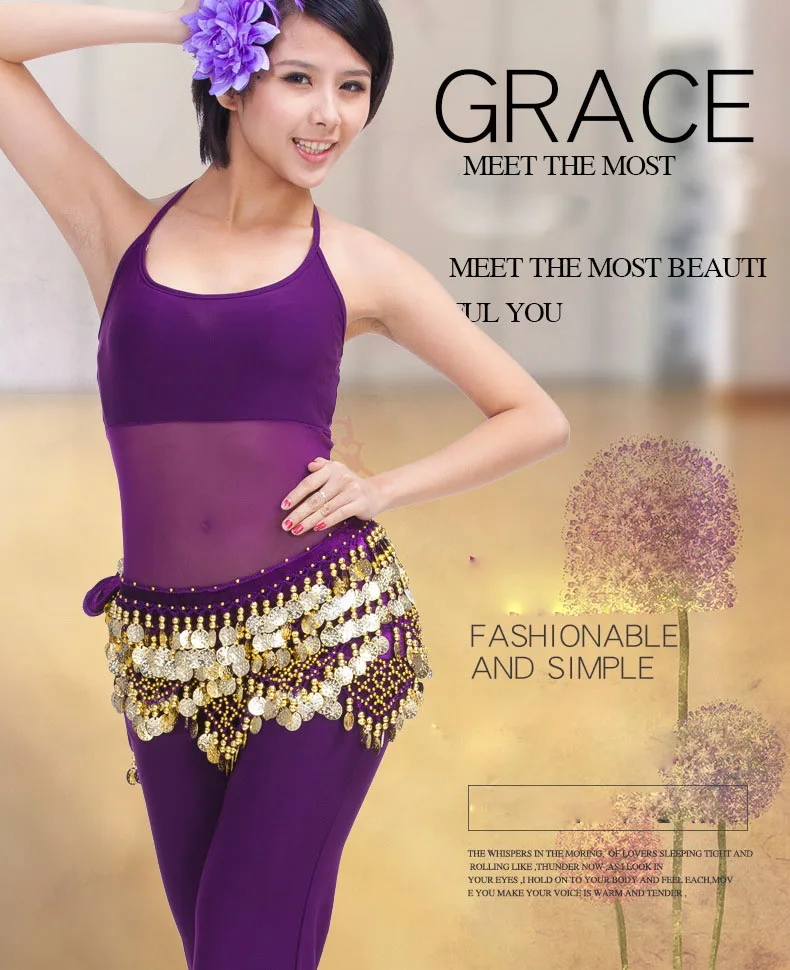 Neue Stil Top Verkauf Bauchtanz Taille Kette Hüfte Schal Bauchtanz Münzen Gürtel Tanzen Taille Gürtel Tänzerin Zubehör – Detail 5