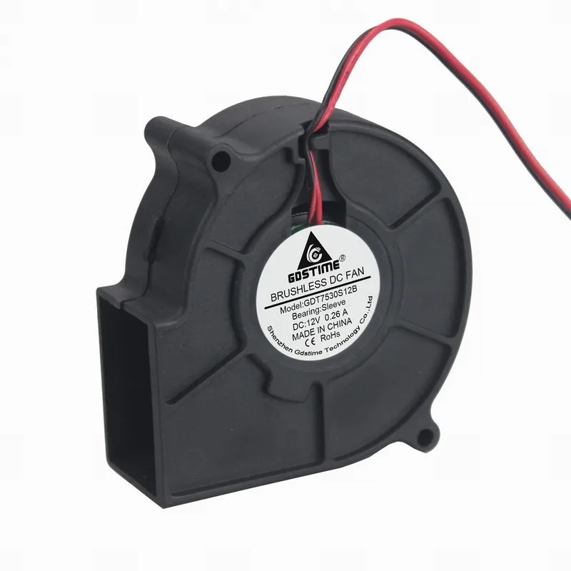 1pcs Gdstime 12V 75x30mm 75mm x 30mm 7530S DC Brushless Heat Sinks Cooling Exhaust Blower Cooler Fan