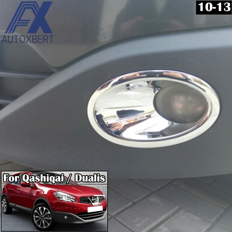 AX Chrome Anteriore Fendinebbia Copertura Della Lampada Della Testa Modanatura Della Protezione Trim Decor Accento Per Nissan Qashqai / + 2/Dualis