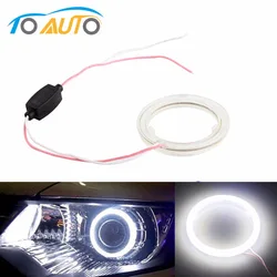 1pcs Auto angel eyes halo rings 6000k cob led headlight 60/70/80/90/100/110/120 mm Car Motorcycle For BMW E36 E39 E60 E92 E63
