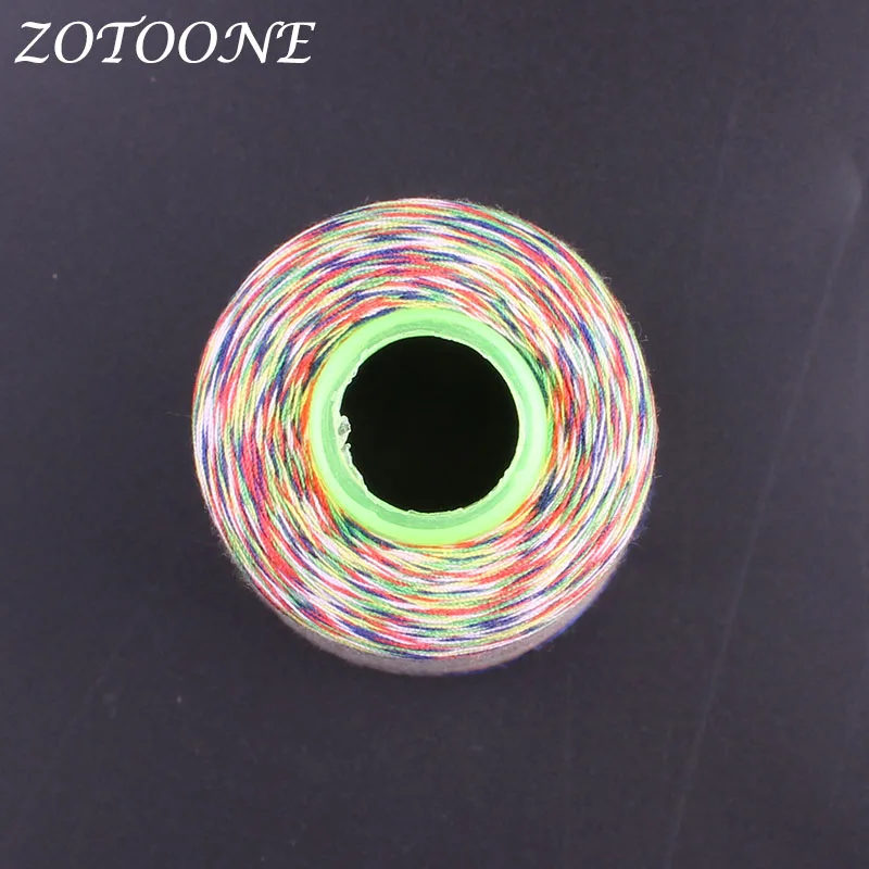 ZOTOONE Sewing Threads Polyester Rainbow Cord Hand Sewing Thread For Leather Knitting Diy Jeans Sewing Supplies 1500M/Roll E