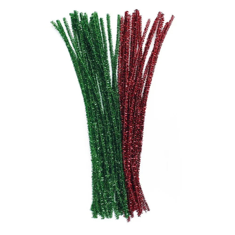 100 stücke Glitter Chenille Vorbauten Pfeifenreiniger Plüsch Lametta Vorbauten Verdrahtete Sticks Kinder Pädagogisches DIY Handwerk Liefert Spielzeug Crafting