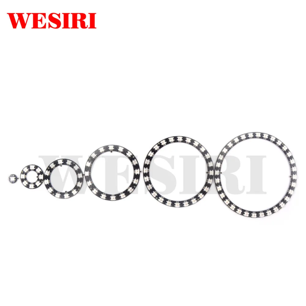 WESIRI WS2812B DIY LED حلقة 1 8 12 16 24 32 40 48 60 93 241 بت المصابيح WS2812B SK6812 5050 المدمج في RGB عنونة DC5V LED حلقة #4