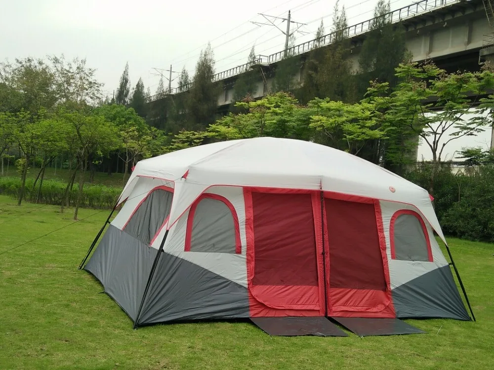 Imagem -03 - Tenda Grande Espaço ao ar Livre 810 Pessoas Barraca de Camping de Dois Quartos Equipamentos Super Grande Churrasco da Família Automático Camada Dupla