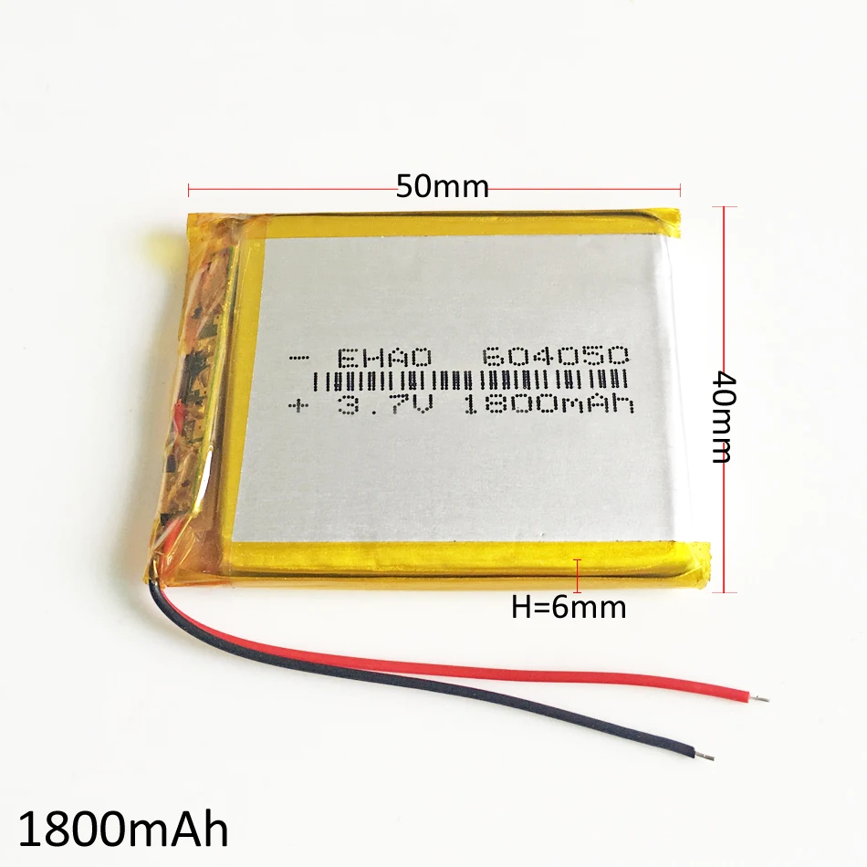 3.7V 1800mAh 604050 litowo-polimerowy akumulator li-po do Mp3 GPS PSP Camera Power bank do laptopa część elektroniczna