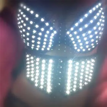 Sexy Women Led Bikini LED Glasses Dance Performance Clothing Light up Dress Neon light Glowing Costume