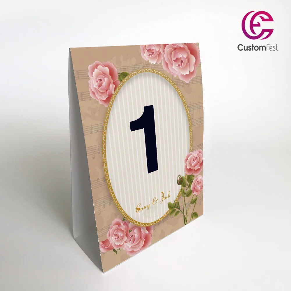 10pcs/lot Personalized floral theme stand free table number TN021