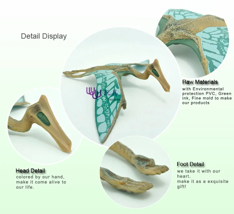 Hot toysจูราสสิquetzalcoatlus pterosauriaพลาสติกของเล่นไดโนเสาร์รุ่นการดำเนินการรูปเด็กของเล่นของขวัญสำหรับเด็ก