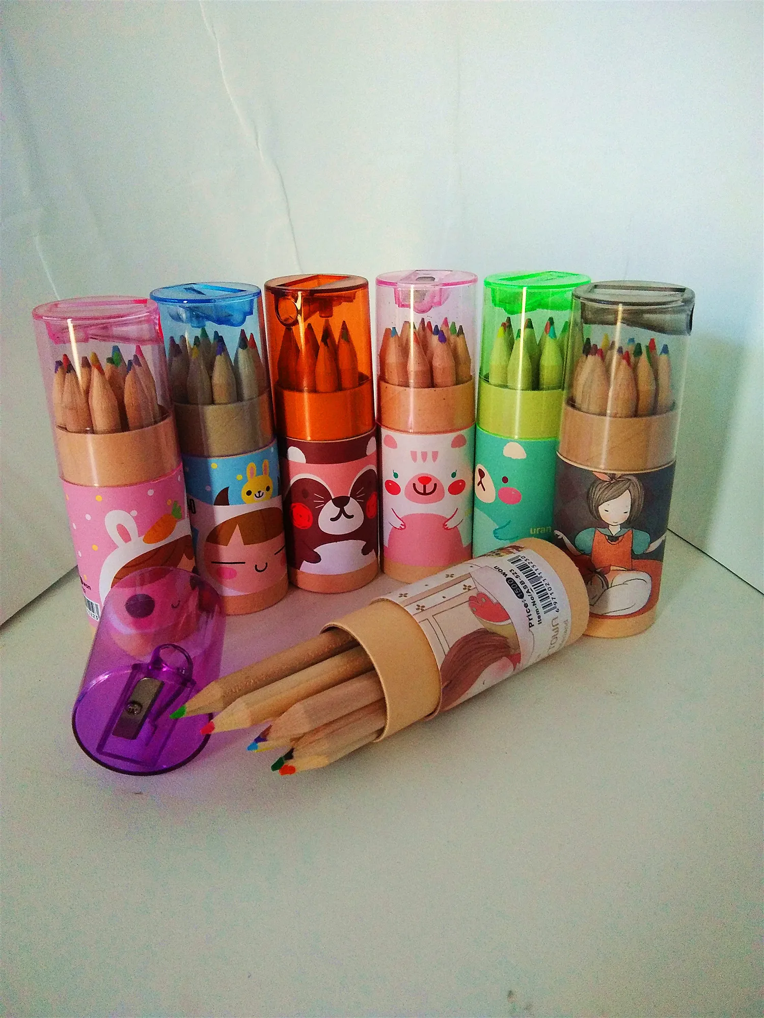 Mini 12 Colored Pencils Paintbrush Coloring Pen Cute Color Pencil For School Supplies Students 1Box/lots