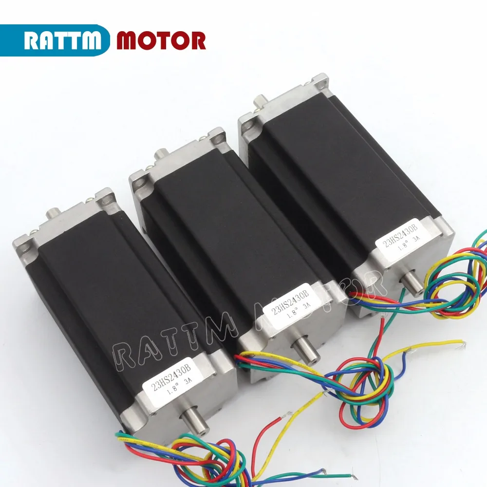 From EU/free VAT 3pcs NEMA23 stepper motor 57 type 425Oz-in 280N.cm Dual shaft stepping motor/3A for CNC Router Engraving Mill