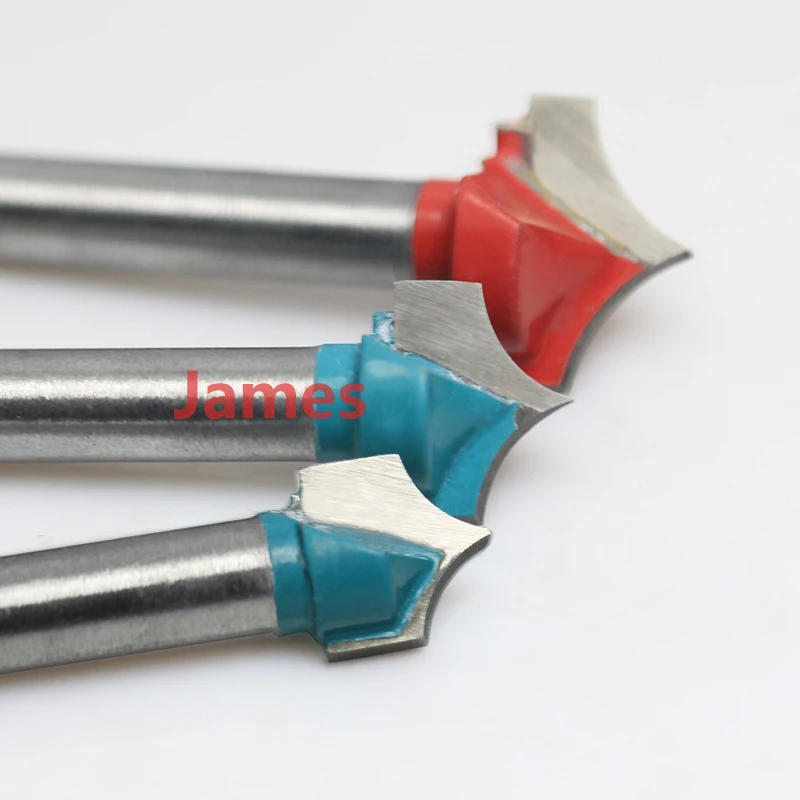 3pcs 6*10/12/16mm Carbide Wood Making Router End Mill CNC Engraving V Groove Bit Milling Tools on Cutting Carving Hard Wood, PVC