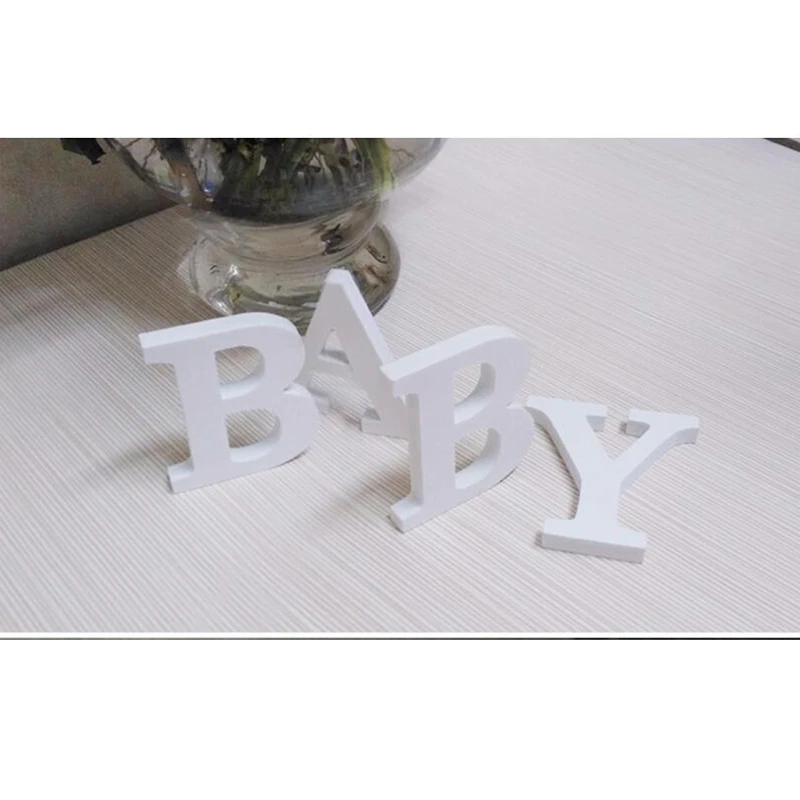 Wooden White English Letters Combination Diy Wedding Love Confession 3d StickerHome Decor Modern Liberal Green Library