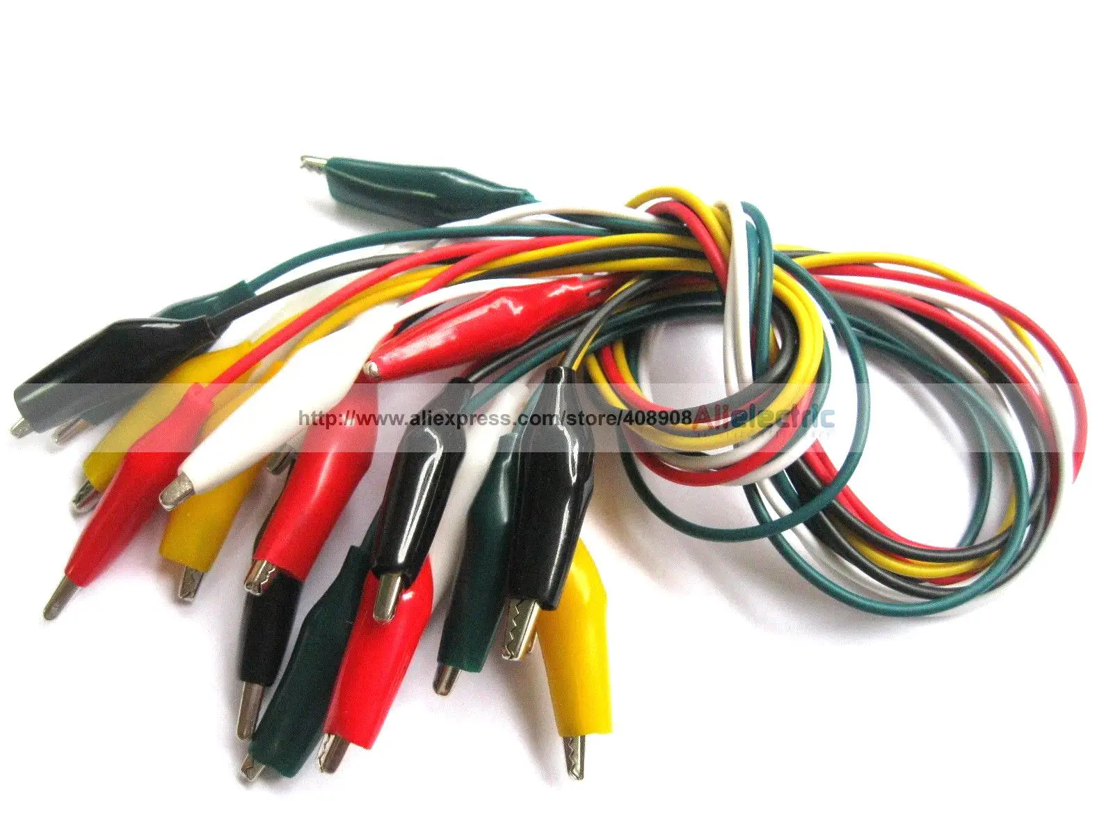 

20 Set 100 Pcs 35mm Alligator Test Clip Lead 5 Colors 50cm Long Middle Size