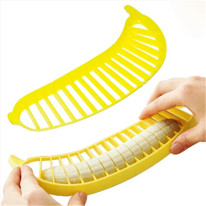 1PC Banana Slicer Chopper Cutter Plastic Banana Salad Make Tool Fruit Salad Sausage Cereal Cutter Plastic Banana Cutter KX 311