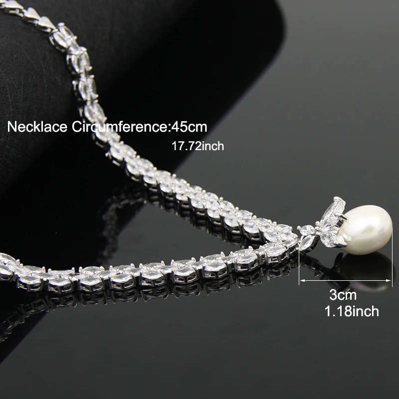 Elegant Simulated Pearl Bridal Jewelry Sets Wedding Jewelry Leaf Crystal Necklaces Earrings Sets Jewelry Sets For Women AS087