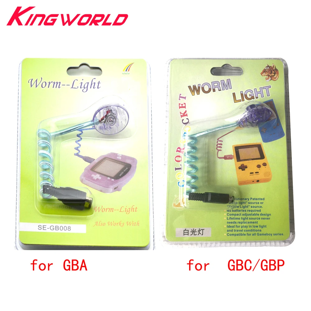 Worm Light Illumination LED Lamps for Gameboy Advance for GBA GBP GBC Game Console with packing