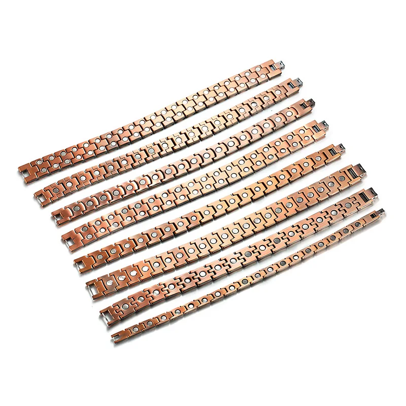 Vinterly Magnetic Bracelets for Women Men Pure Copper Energy Health Male Chain Link Vintage High Magnet Jewelry Arthritis Relief