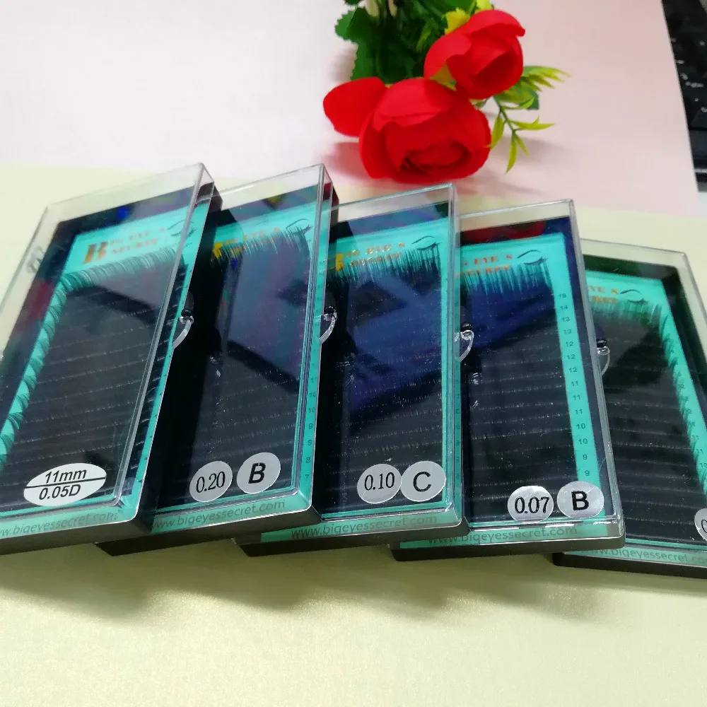 Big Eye's Secret 8mm-15mm Length Eyelash Extension J/B/C/D Curl 3D Individual Lashes Korea Silk Volume Lashes Free Shipping