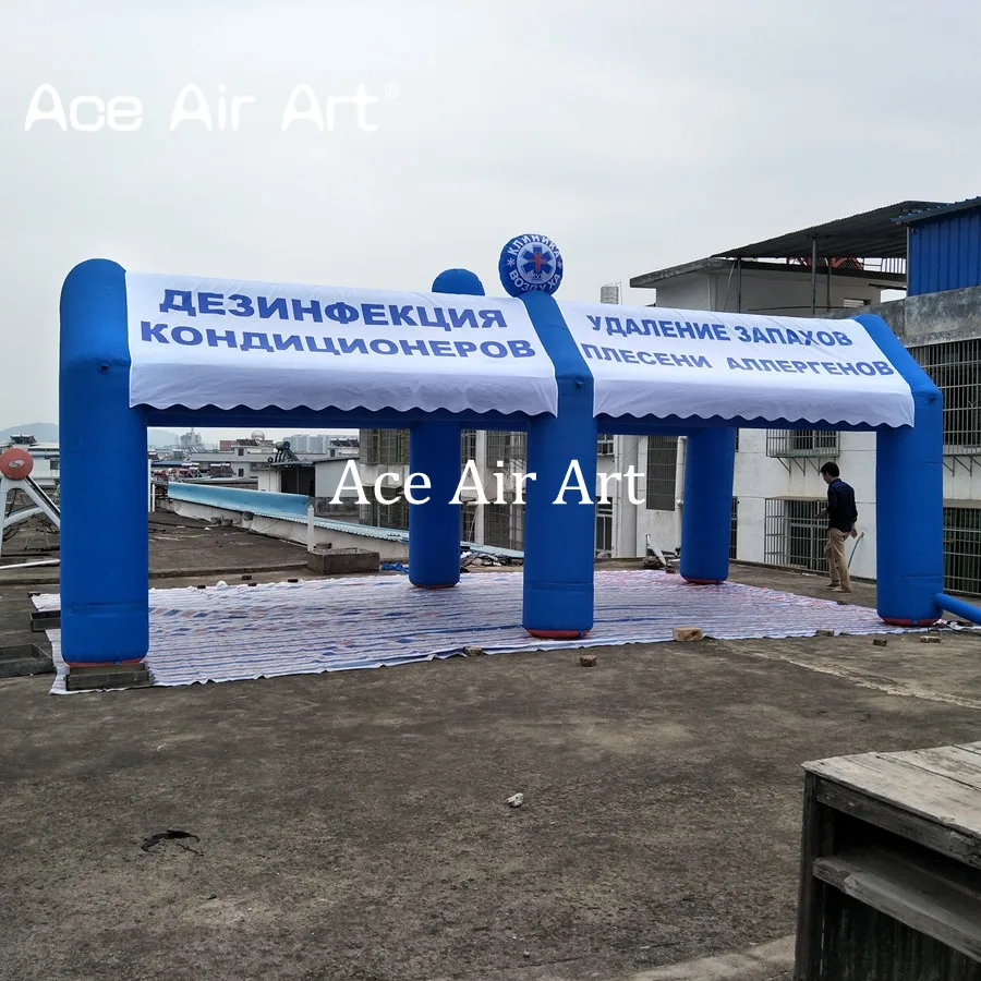 Tenda gonfiabile personalizzata blu per copertura auto tenda tunnel per matrimonio espositivo con 6 gambe di Ace Air Art