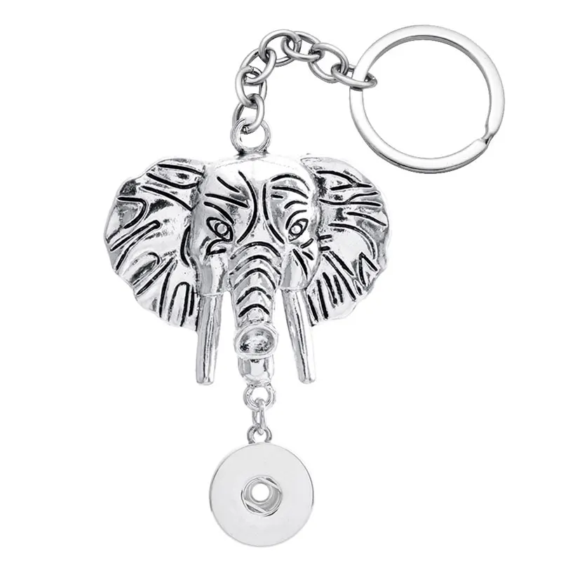 Fashion Moon Flowers elephant wings Crystal rhinestone snap key chains fit 18mm snap buttons DIY snap jewelry XL0043