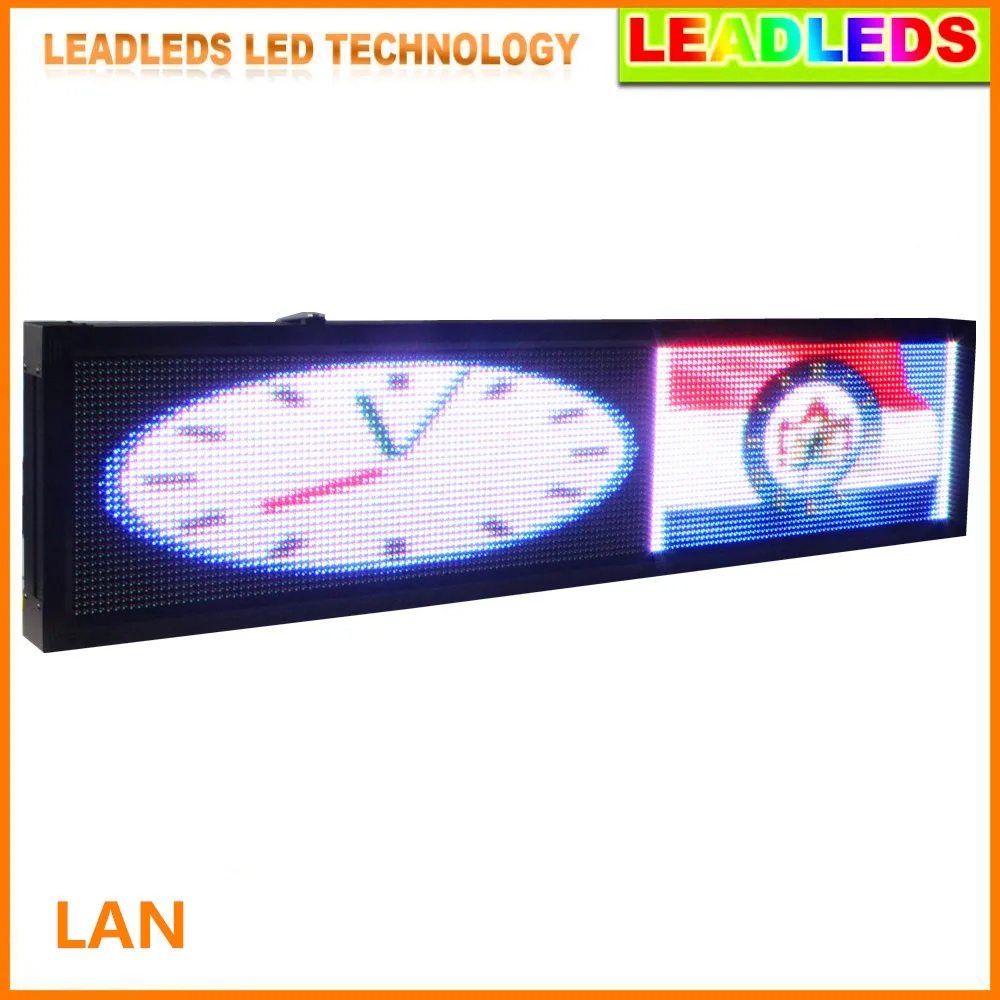 168 x 40cm P10 Outdoor waterproof Full Color  Led Display Screen / LED video Display Sign Board use LAN programming