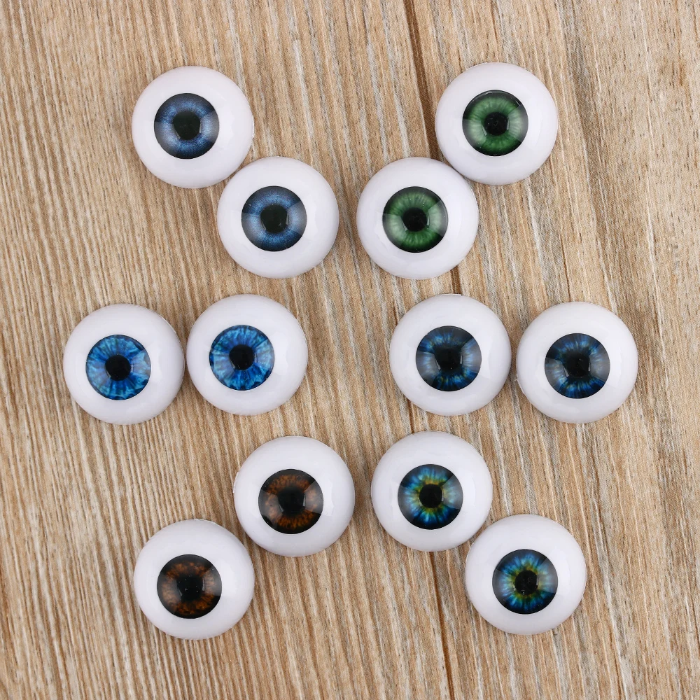 1Pair 20/22/24mm Reborn Doll Baby Realistic Half Round Hollow Back Fake Eyes Eyeballs Mask Doll Bear Animal Making DIY Doll