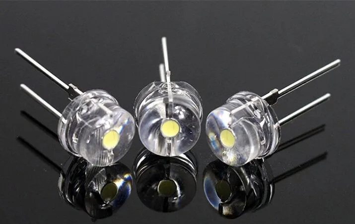 50 sztuk 8mm słomkowy kapelusz koralik świetlny LED są białe światło 0.5W F8MM moc 0.5W dioda elektroluminescencyjna kapelusza czerwony/biały/żółty/zielony/