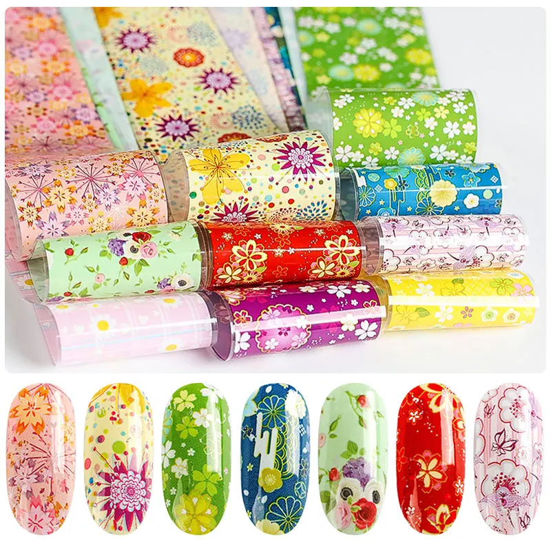 

10 Color Nail Leaf Leaf Mixed Pattern Transfer Leaf Nail Polish Sticker Nail Art Decorative Slider Applique