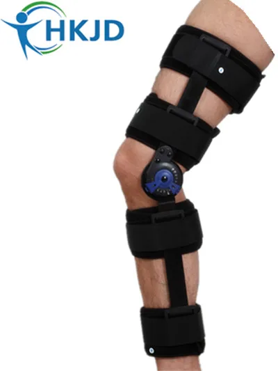 Orthopedic Knee Support Knee Orthosis Hinged ROM Knee Brace Angle Adjustable Stabilizer Wrap Sprain Post-Op Hemiplegia Flexion