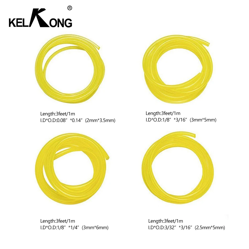 KELKONG 1 M moto diametro carburante diametro interno 3mm * 5mm 3mm * 6mm tubo giallo linea filtro carburante tubo olio pezzi di ricambio serbatoio