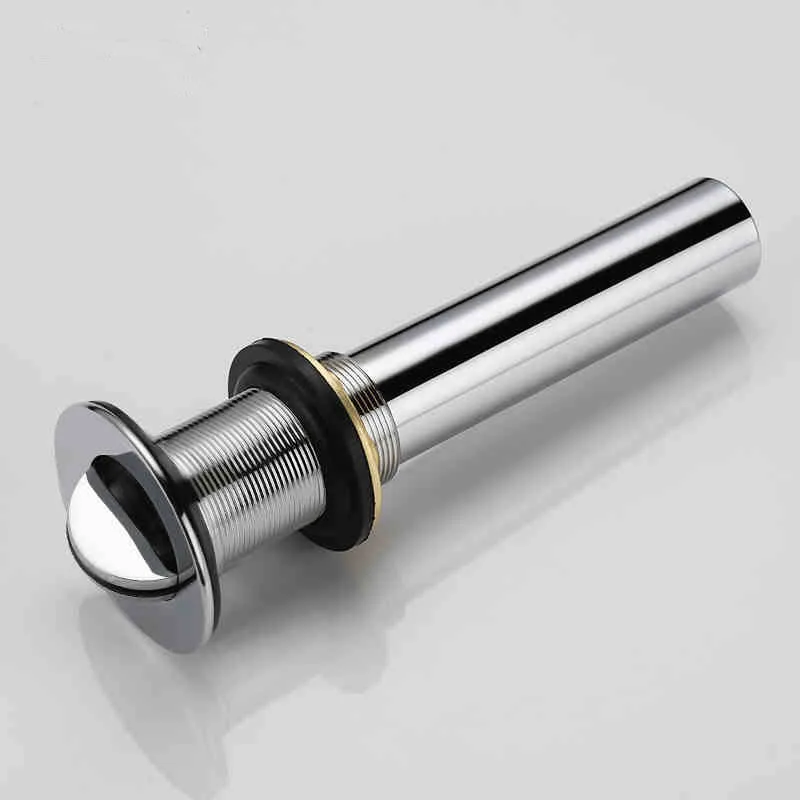 

Bathroom Sink Drainer Brass reverse Chrome Polished Non-Overflow Hole Basin Parts Faucet Accessories PJXSQ002C-1N