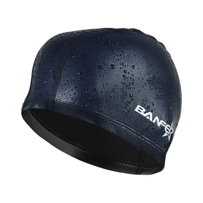 Man\'s PU Swimming Cap 2019 Swim Pool Beach Protect Ears Hair Bathing Hat For Boys Girls Long Hair Lady Swim Cap For Women