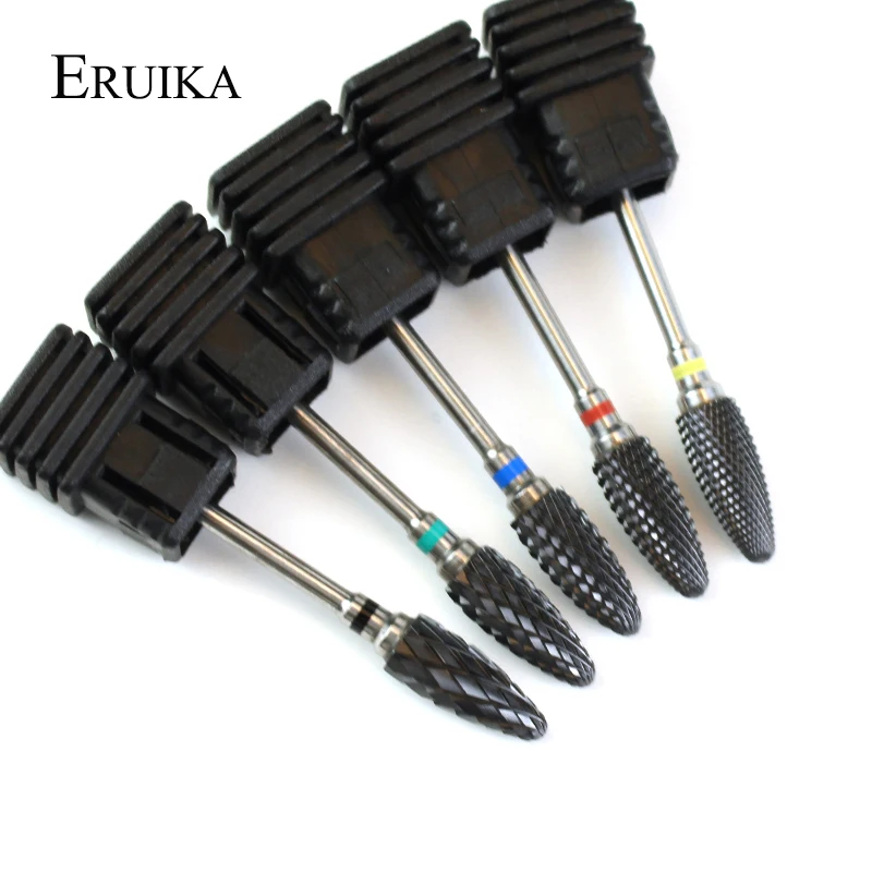 

ERUIKA Black Ceramic Nail Drill Bit Electric Rotary File Manicure Pedicure Apparatus for Manicure Accessory Remove gel Tools