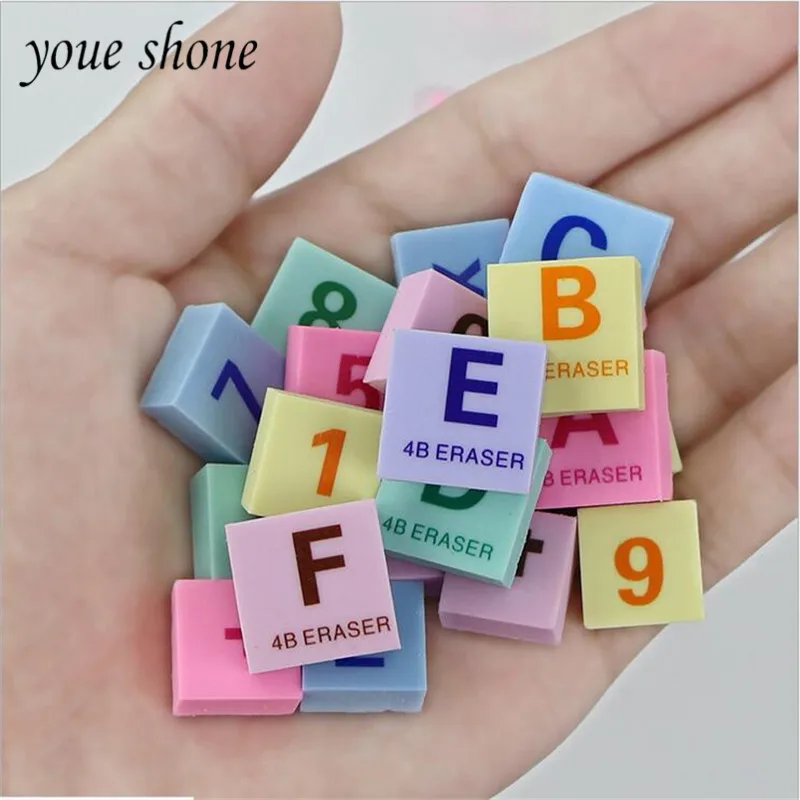 

1sets Korea Stationery Alphanumeric Erasers for kid lot Cute Little Eraser School Supplies Writing correction product