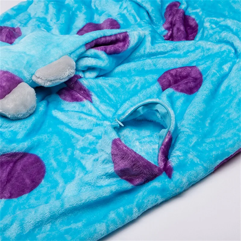 Kigurumi Kostuum Kid Onesie Anime Cosplay Blauwe Monsters Universiteit Jongens Meisjes Mascotte Flanellen Warme Feestkleding Grappig Pak