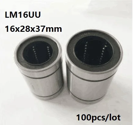 

100pcs/lot LM16UU LM16 16x28x37mm Linear motion bearings bushings for 3D printer CNC router parts 16*28*37mm