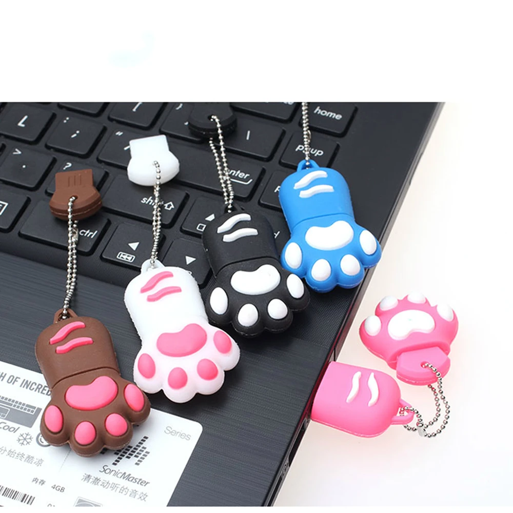 

Cartoon Cute Cat Claws USB Flash Drive 4gb 8gb 16gb 32gb 64gb Memory Stick Pendrives usb2.0 disk free shipping