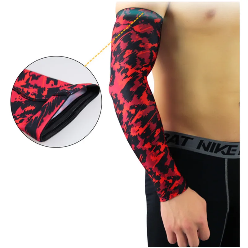 1Pair Breathable Quick Dry UV Protection Running Arm Sleeves Basketball Elbow Pad Fitness  Armguards Sports Cycling Arm Warmers