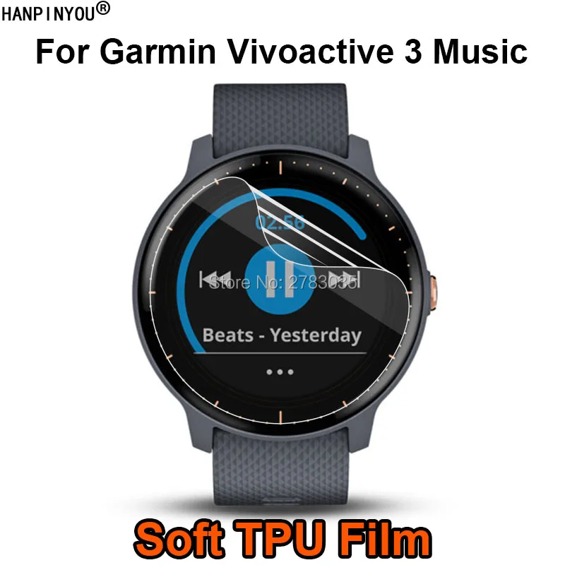 For Garmin Vivoactive 3 Music Sports Smart Watch Soft TPU Not Full Cover Film Screen Protector (Not Tempered Glass)
