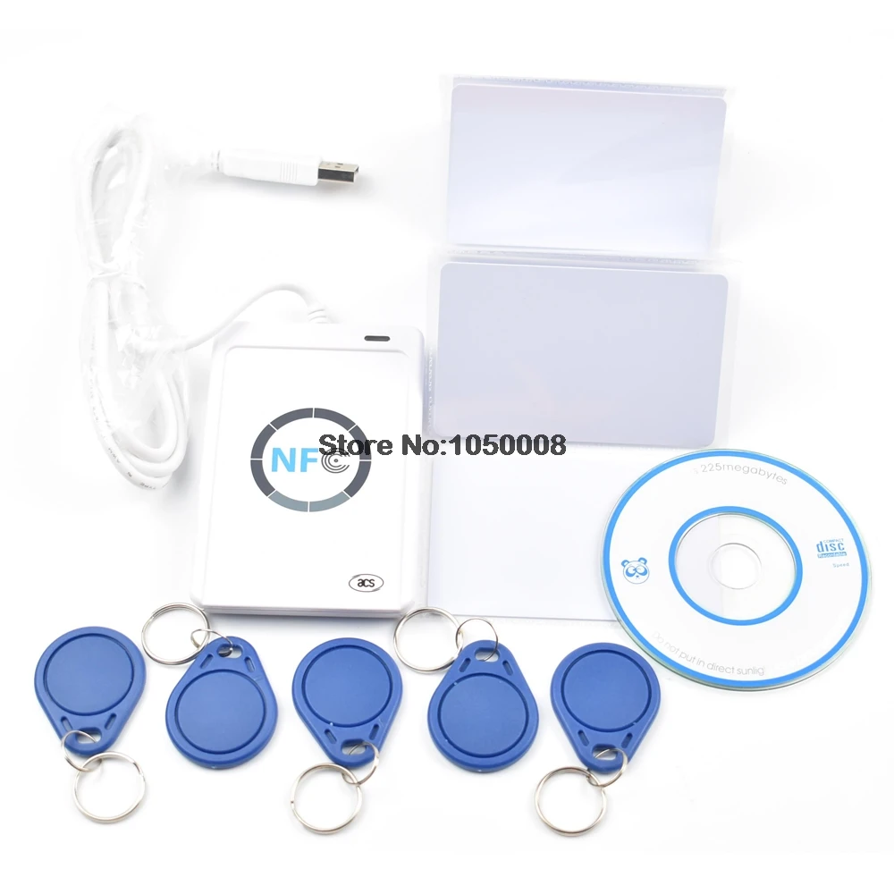 USB ACR122U-A9 NFC Reader Writer Duplicator + 5pcs UID Changeable Cards + 5pcs UID Keyfob +1 SDK CD