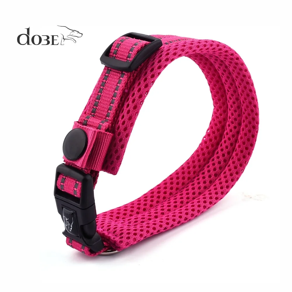 New Stylish Dog Collar Nylon Reflective Pet Collars Quick Release Dog Necklace Basic Collar with Mesh Padded Strap