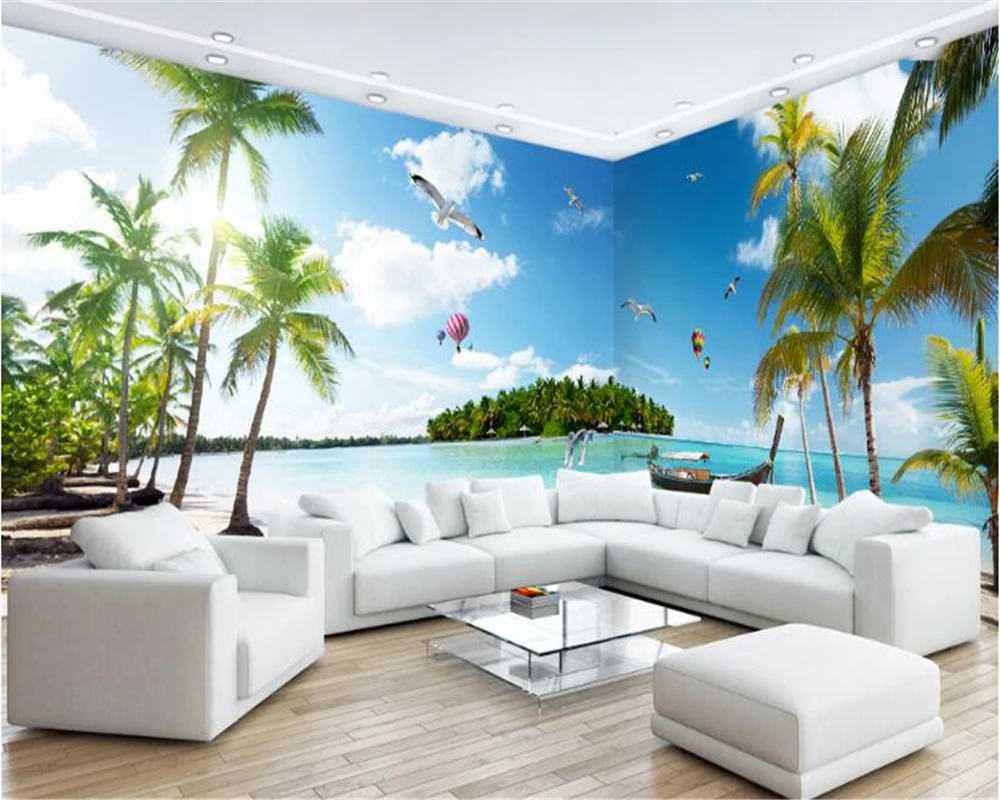 

beibehang Custom large-scale papel de parede wallpaper tourist attraction Korea sea seascape coco whole house theme background