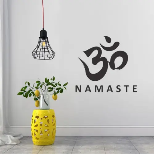 

Wall Art Vinyl Decal Namaste Buddha Yoga OM Studio Wall Sticker Peace Love Decor Home Decoration Yoga Style Wall Art Mural AY811
