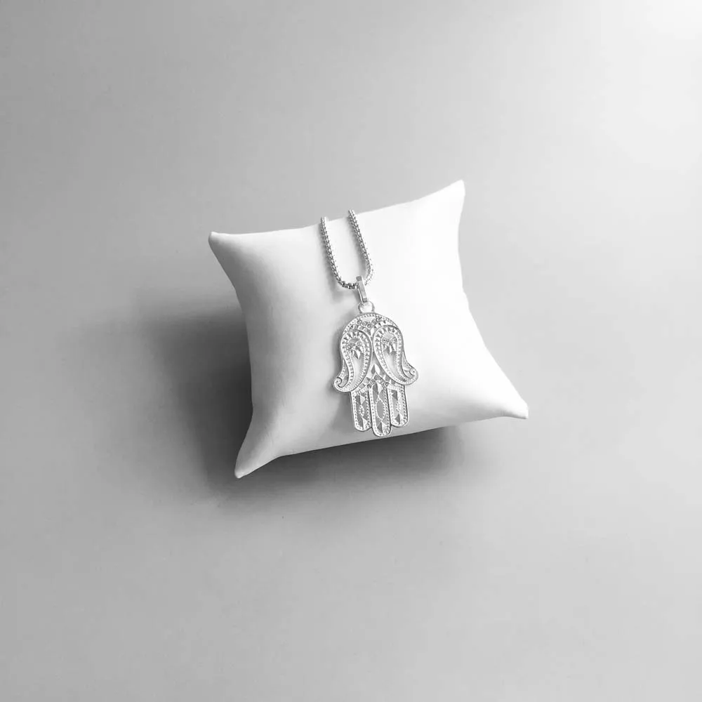 Hand of Fatima Pendant 925 Sterling Silver Rose Gold Brand New Europe Fine Jewelry Vintage Gift For Women Men Fit Necklace