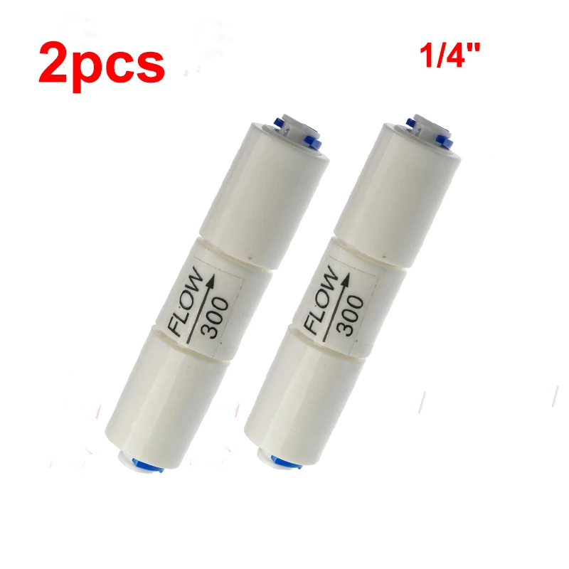 2pcs RO Water Filter Parts RO Flow 300cc Restrictor 1:3 With 1/4