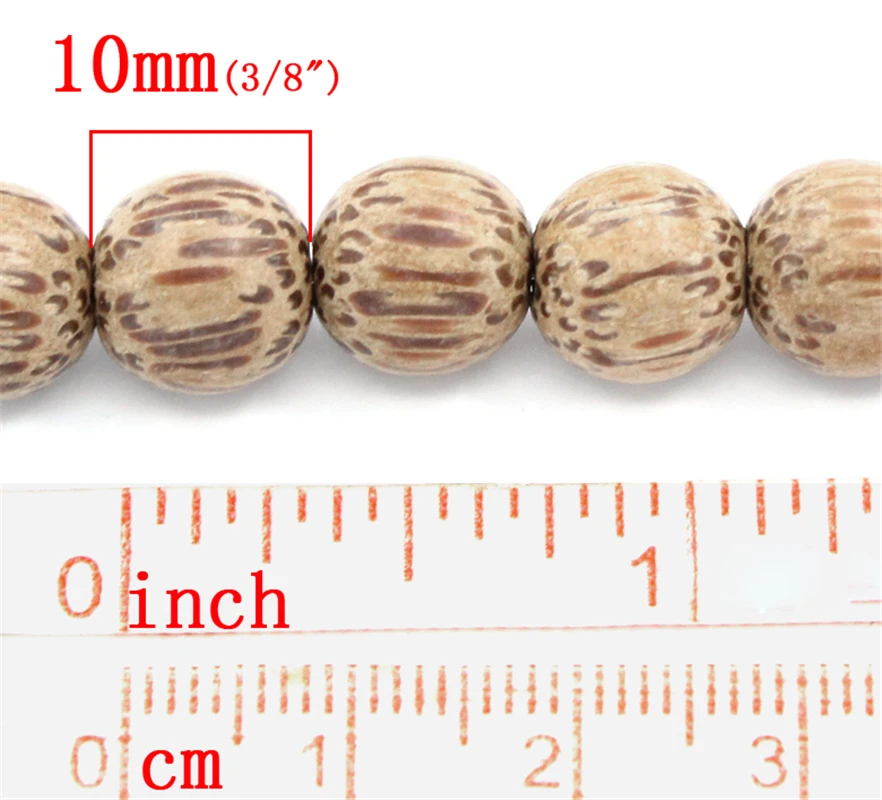 DoreenBeads Wood Spacer Beads Coco Light Coffee 10mm Dia,72cm long,Hole:Approx 2.4mm,1 Strand(approx 80PCs) (B22846), yiwu