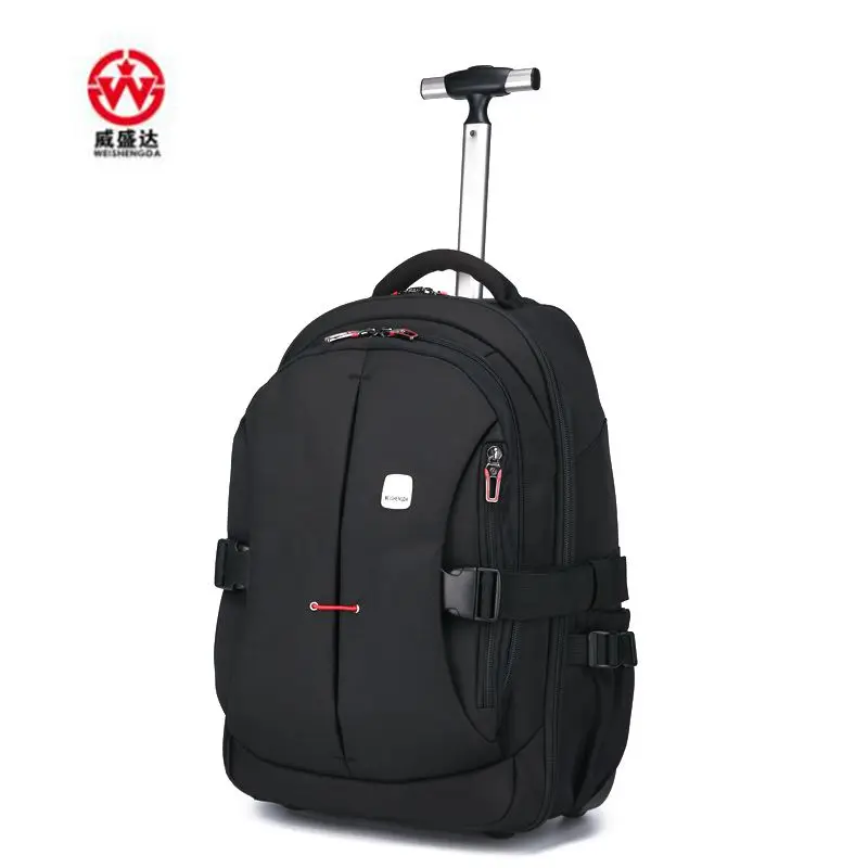 Weishengda Oxford Men Travel trolley Backpack bag Trolley Rolling bags Women wheeled Backpacks Business bag suitcase on wheels