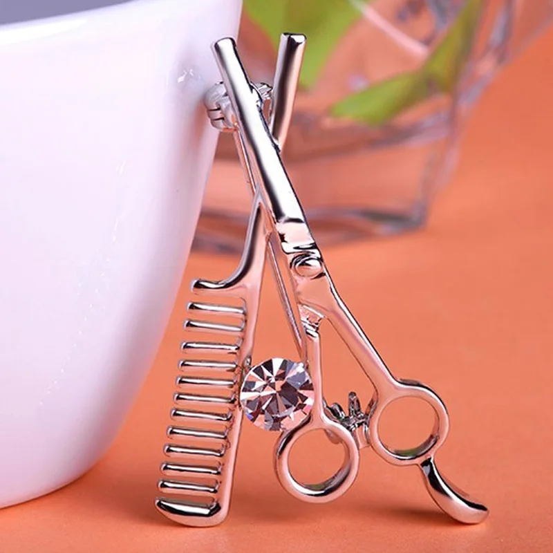 Zlxgirl Tool Jewelry Scissors Combs Brooch For Personality Women Broches Accessoris Hijab Pins For Esmalte De Unhas Relogio
