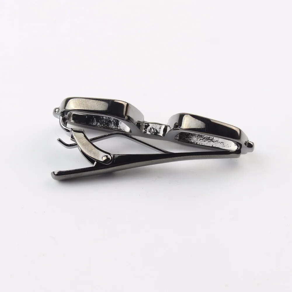 Black Neck Tie Pin Clips Clasp Chrome Stainless Steel Glasses Feather Mustache Golf Groom Men\'s Clothing Accessories